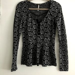 Free People Lace Peplum Small